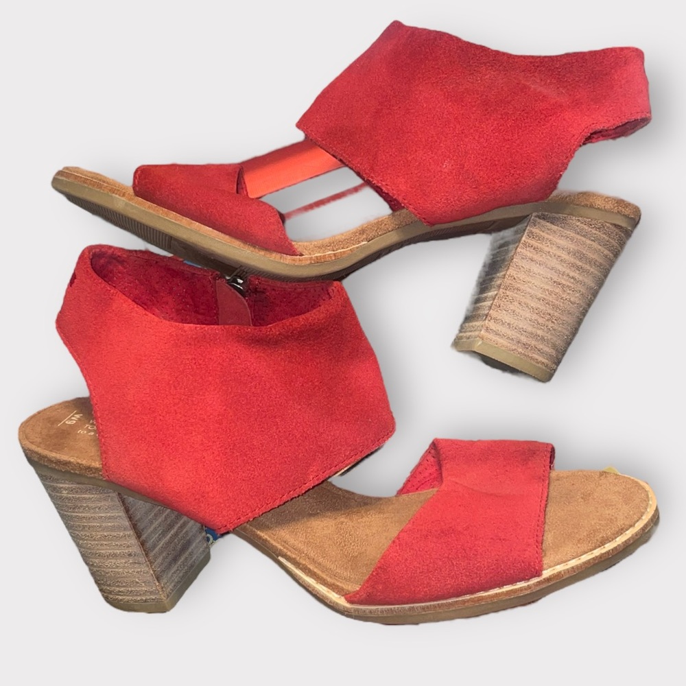 Tom’s Majorca Red Heel Sandals (sz 9W)